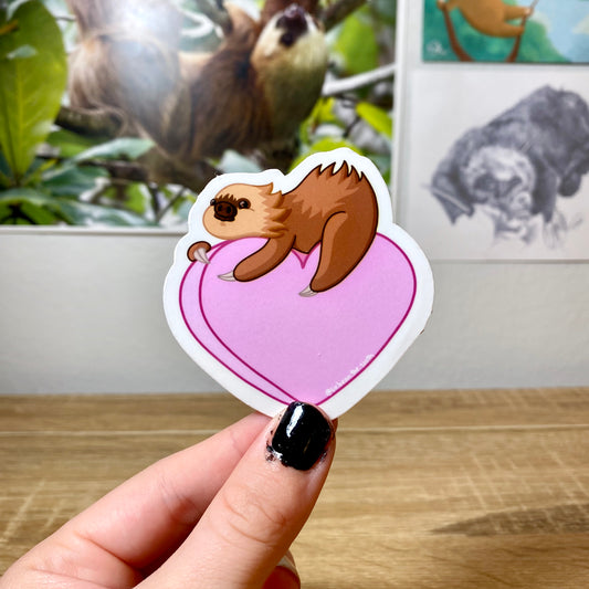 Sir Bean Snuggle Heart Vinyl Sticker