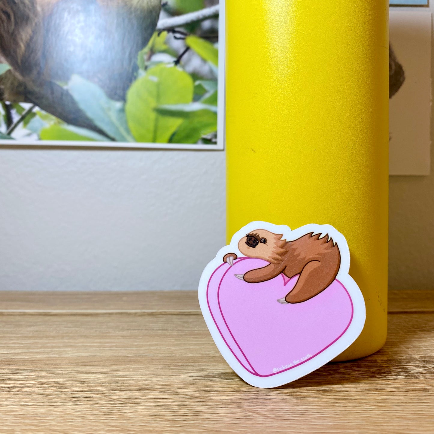 Sir Bean Snuggle Heart Vinyl Sticker