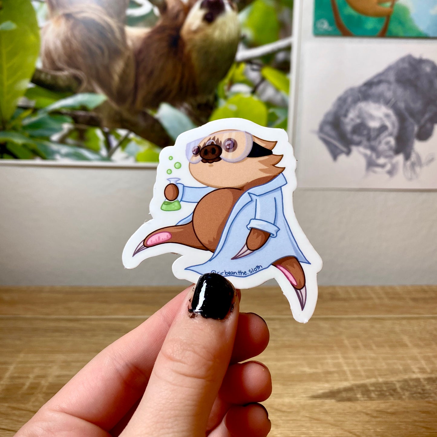 Scientist Bean Vinyl Sticker