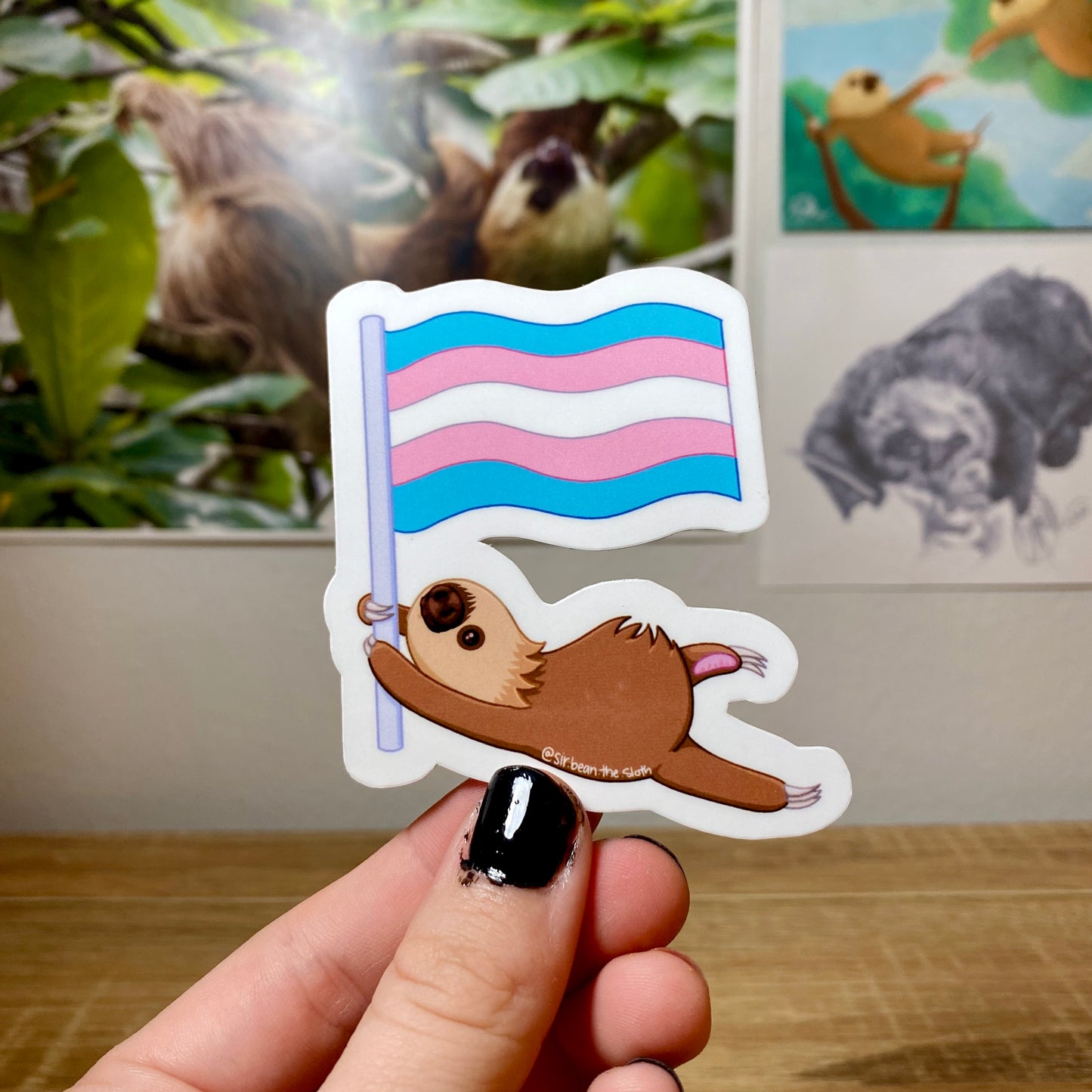 Sir Bean Trans Pride Flag Vinyl Sticker