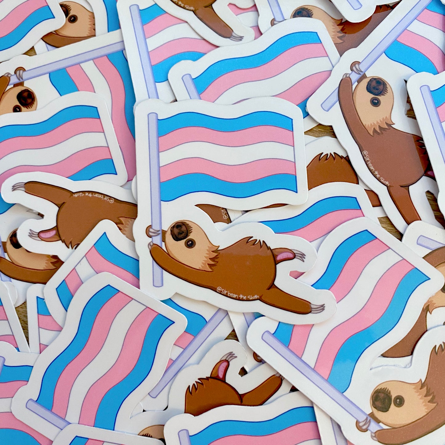 Sir Bean Trans Pride Flag Vinyl Sticker