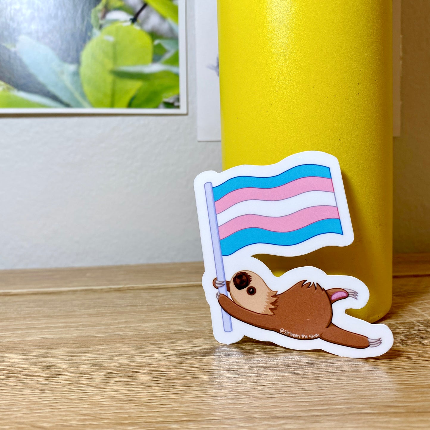 Sir Bean Trans Pride Flag Vinyl Sticker