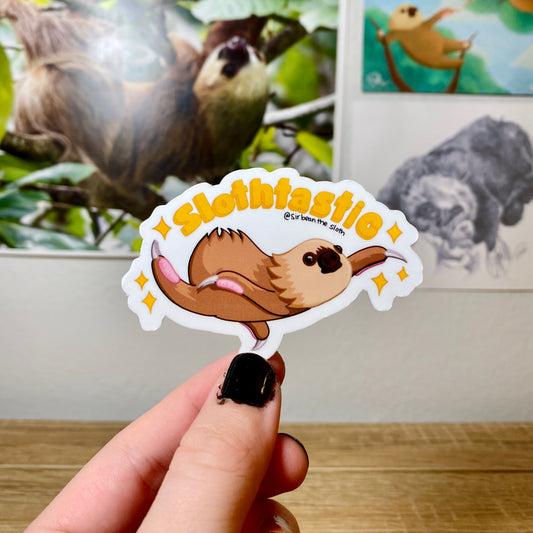 "Slothtastic!" Sloth Affirmation Vinyl Sticker