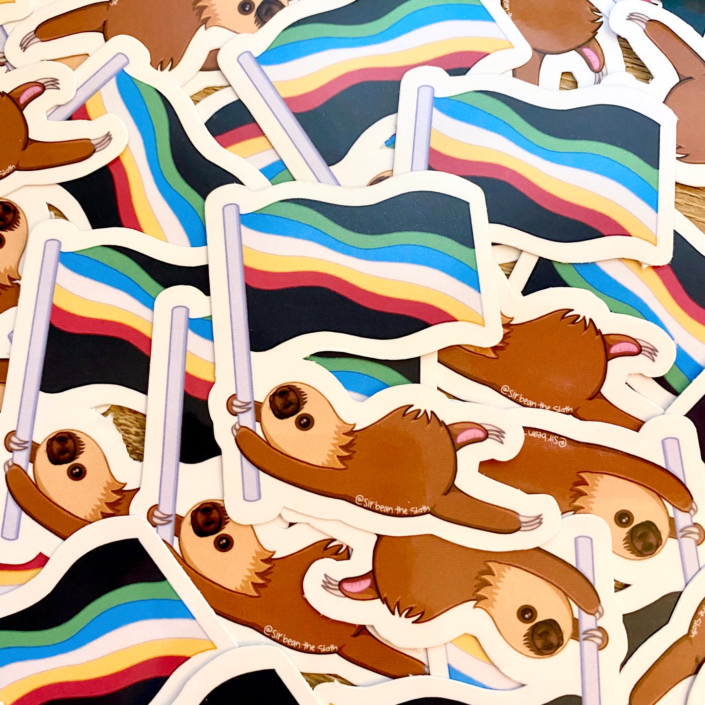 Sir Bean Disability Pride Flag Vinyl Sticker