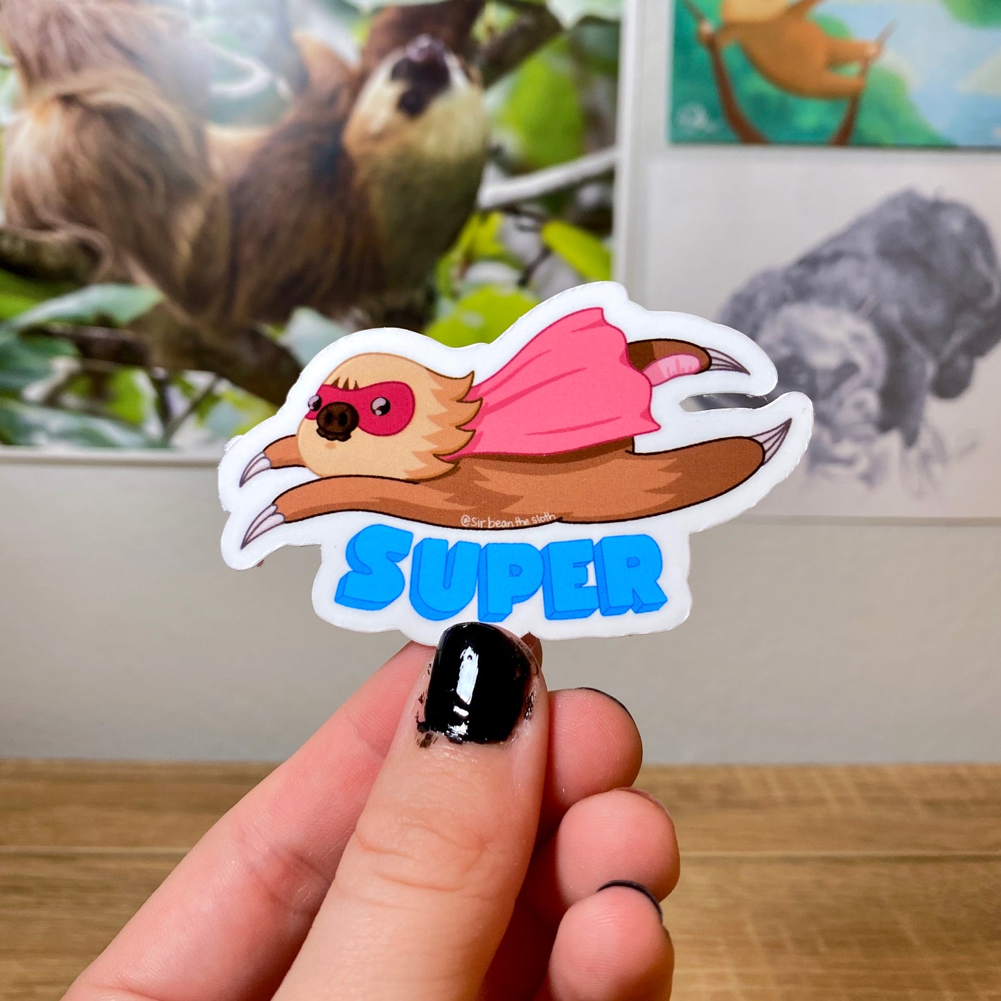 "Super!" Sloth Affirmation Vinyl Sticker