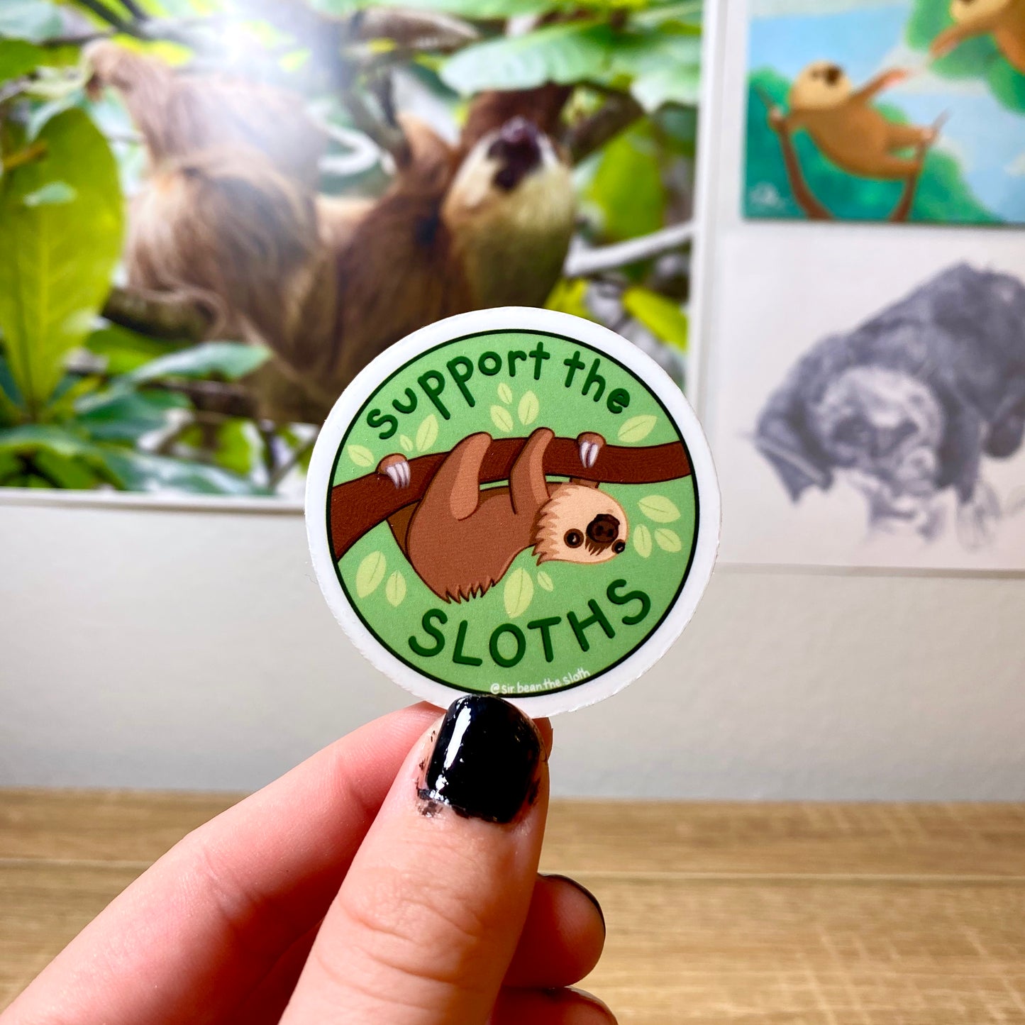 Support the Sloths Circle Vinyl Sticker