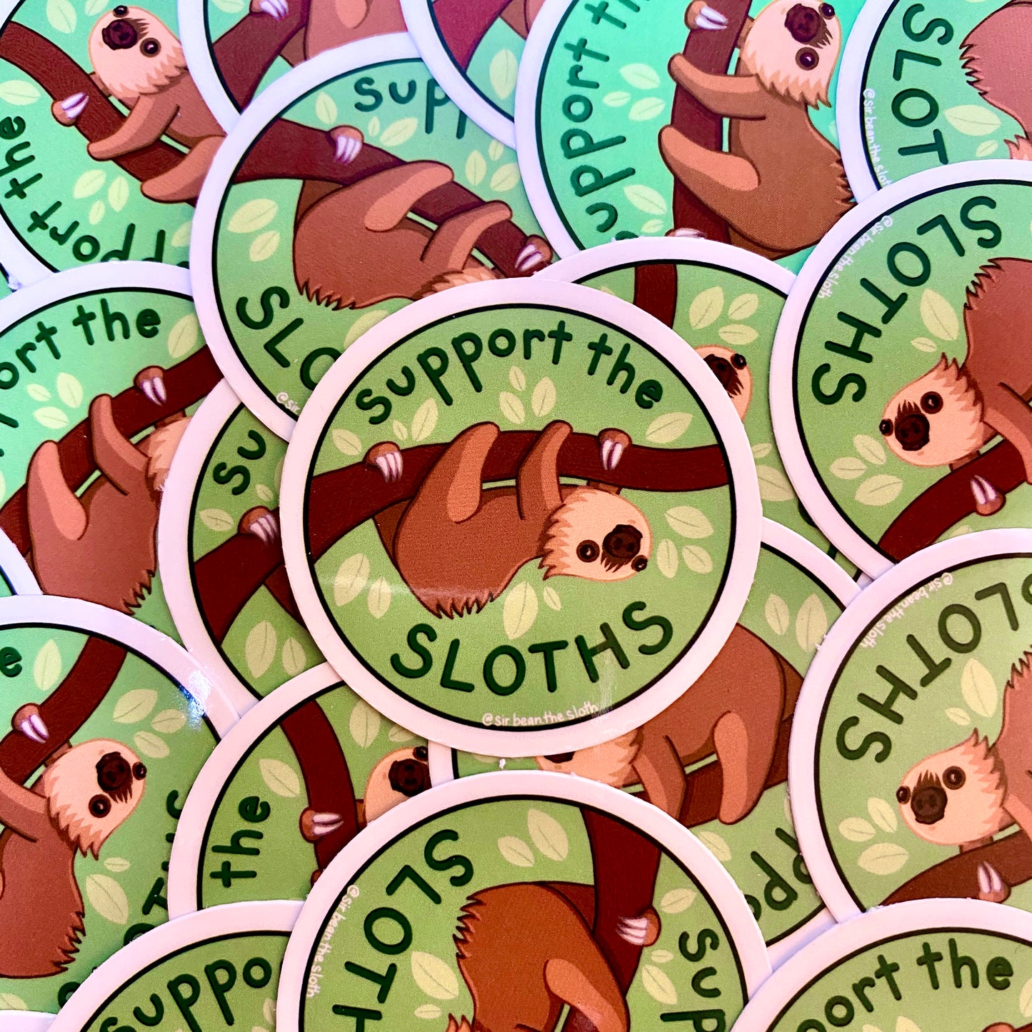 Support the Sloths Circle Vinyl Sticker