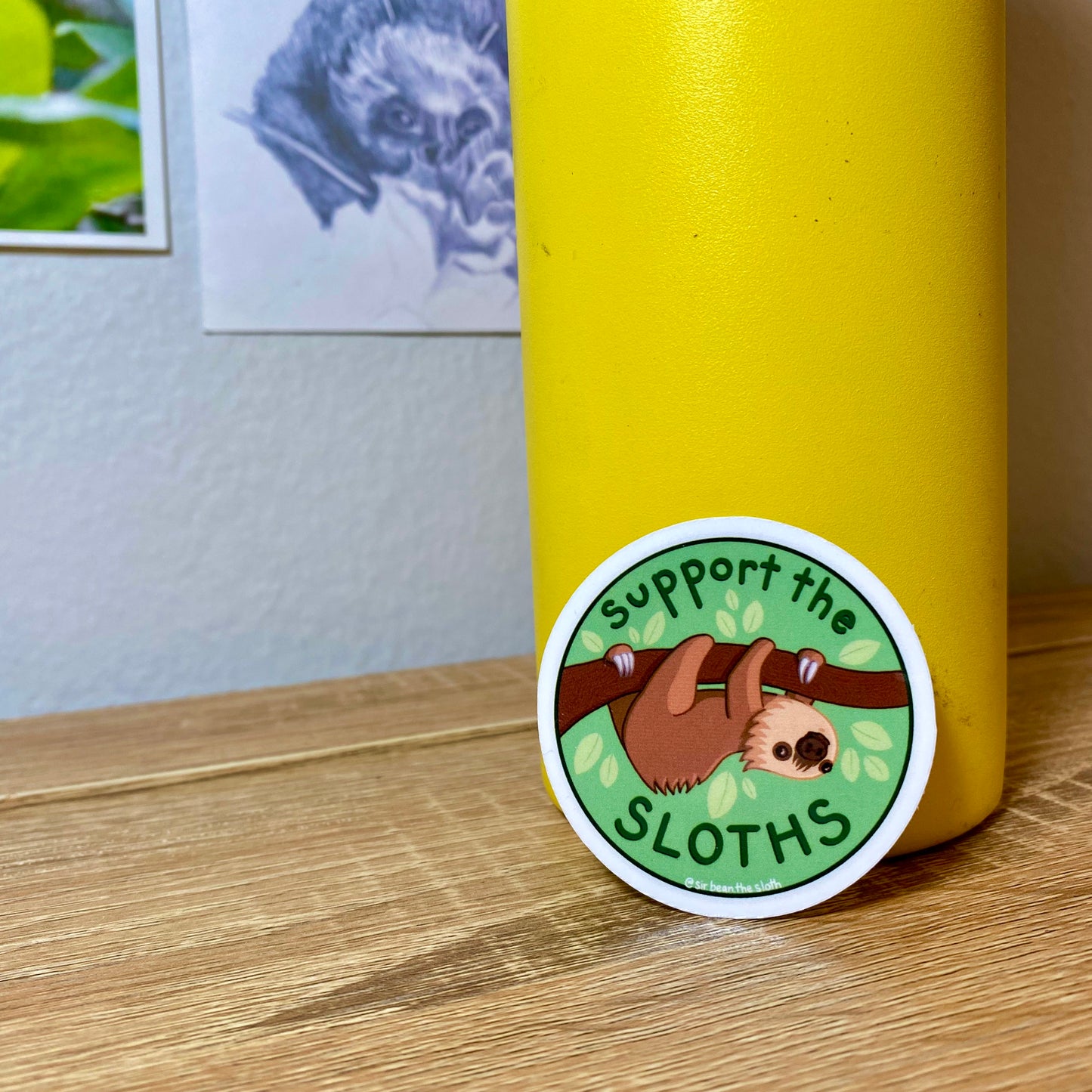 Support the Sloths Circle Vinyl Sticker