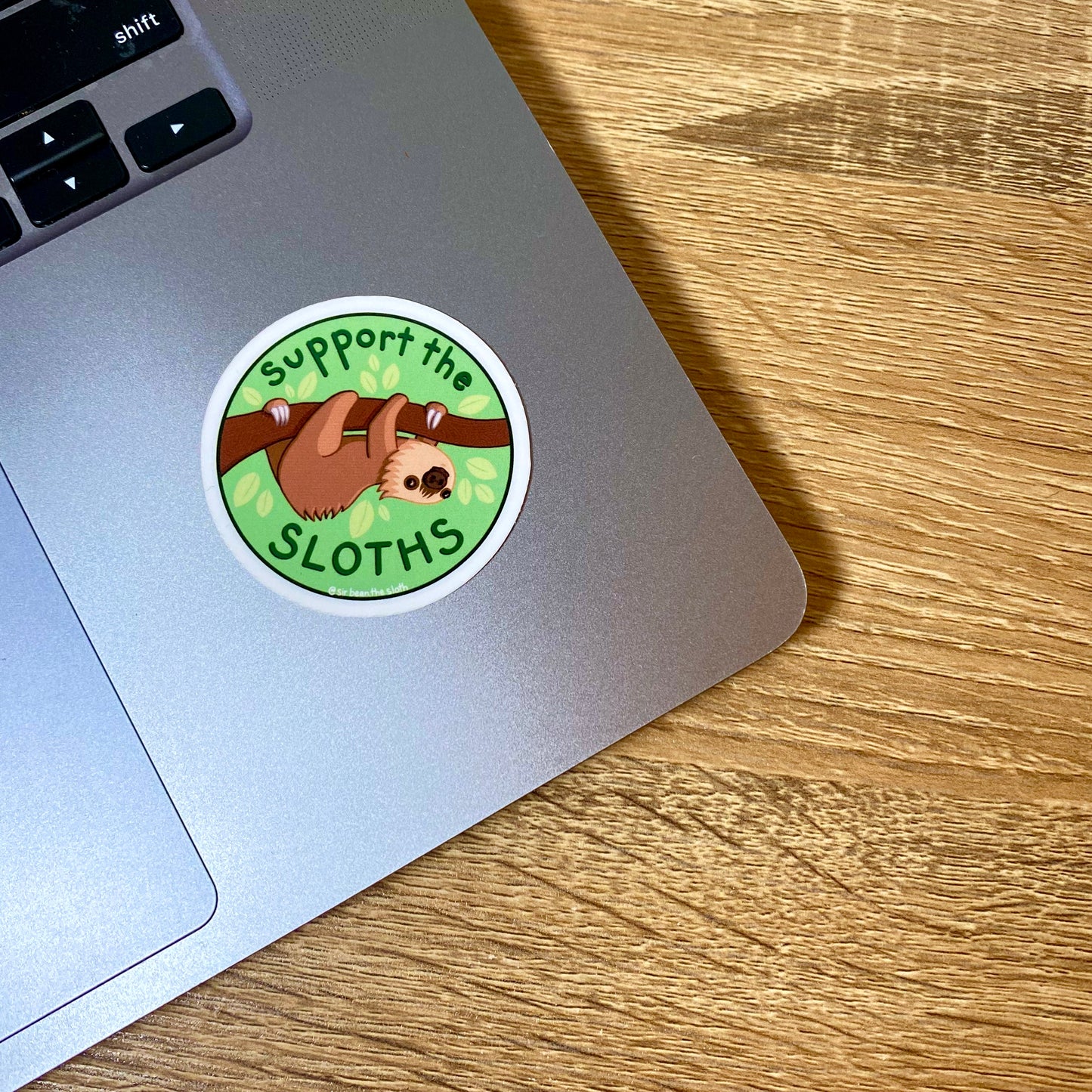 Support the Sloths Circle Vinyl Sticker