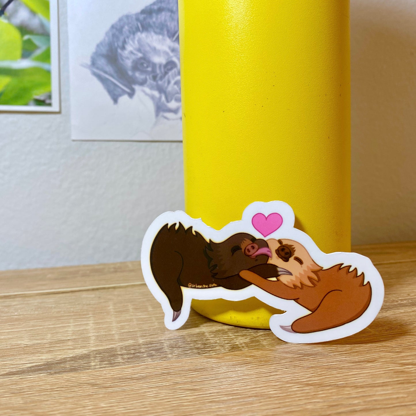 Sir Bean & Fuzzy Potato Sloth Kissies Vinyl Sticker