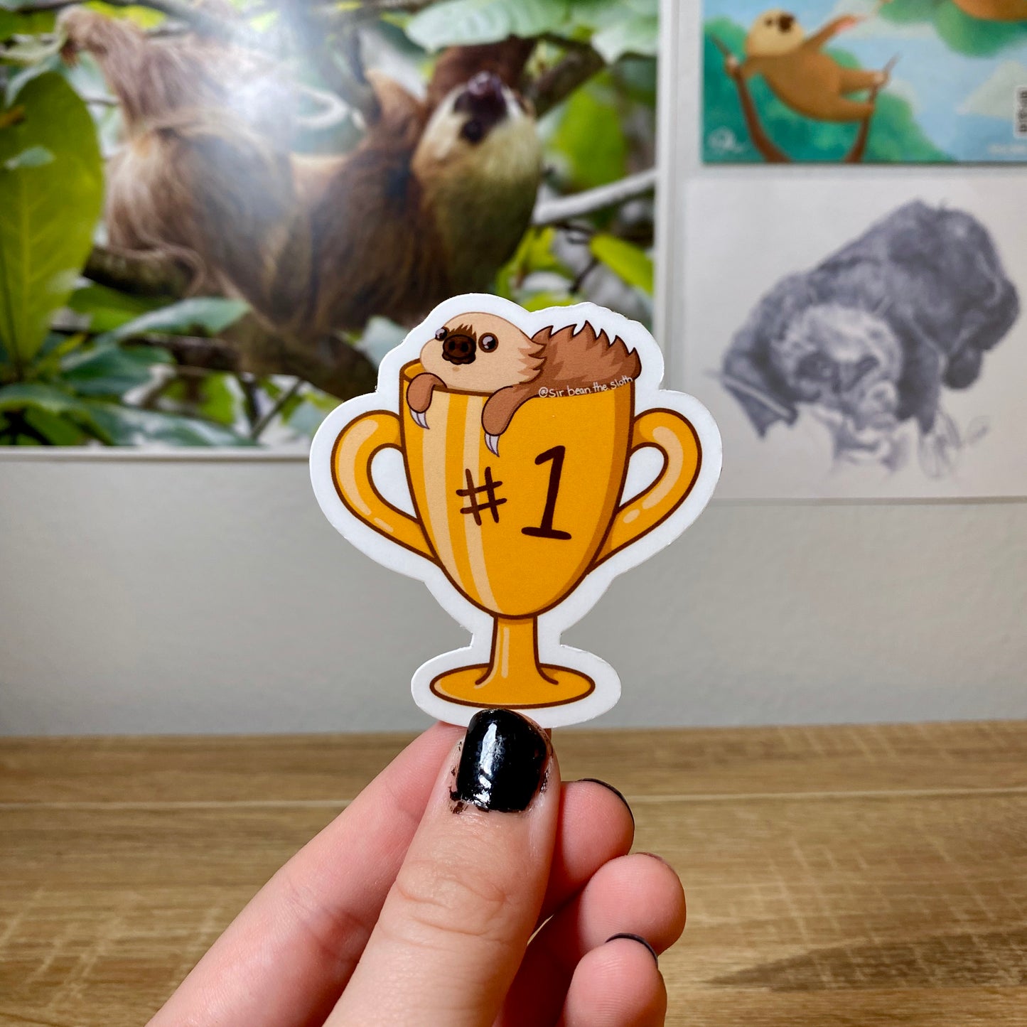 Trophy Sloth Affirmation Vinyl Sticker