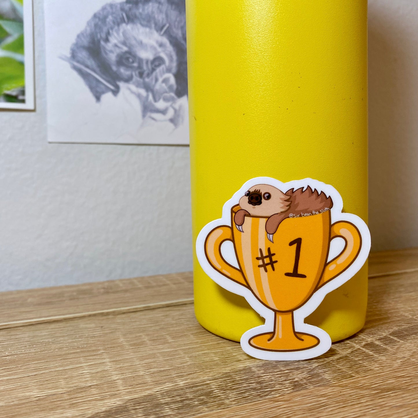 Trophy Sloth Affirmation Vinyl Sticker