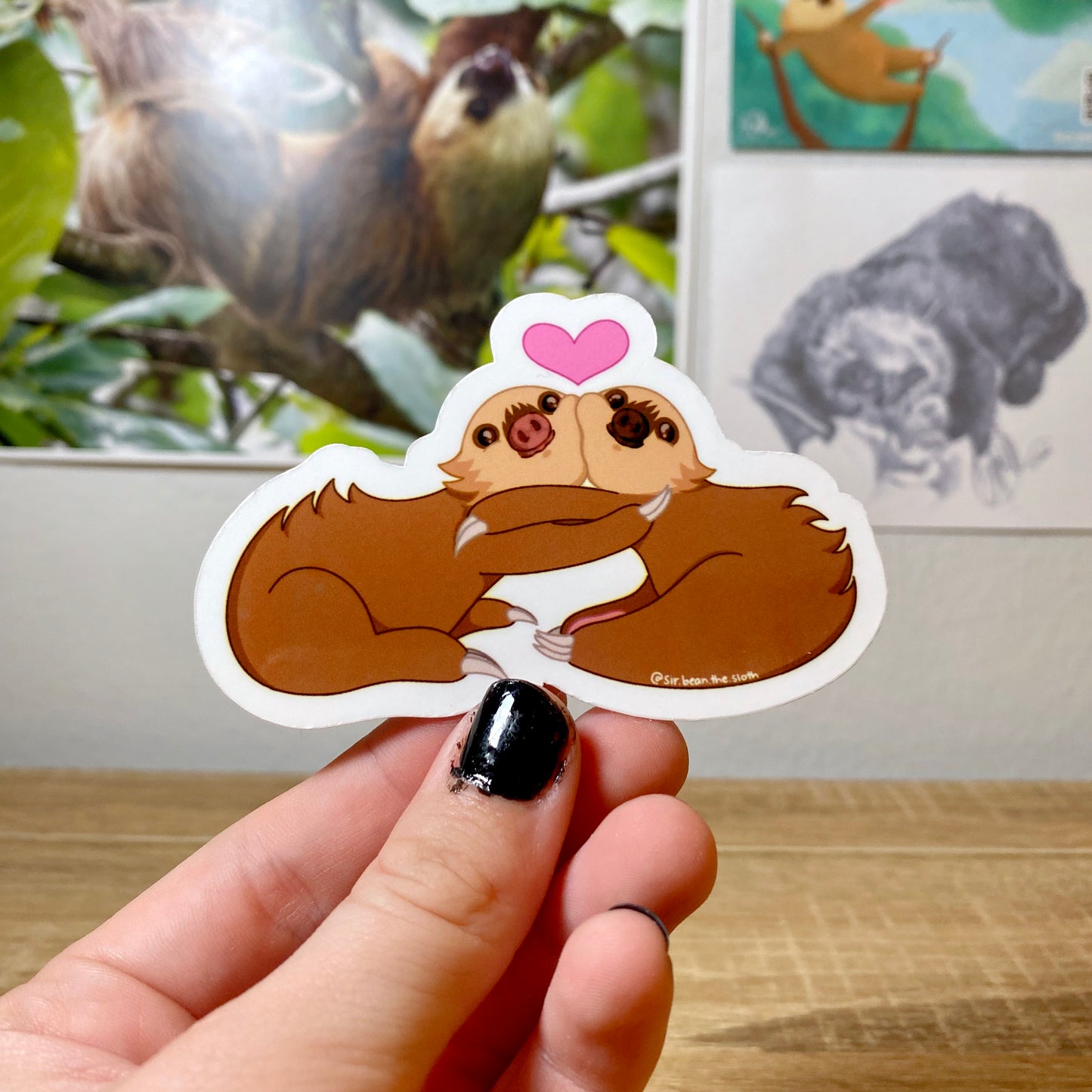 Two-Fingered Sloth Snuggle Babies Vinyl Sticker