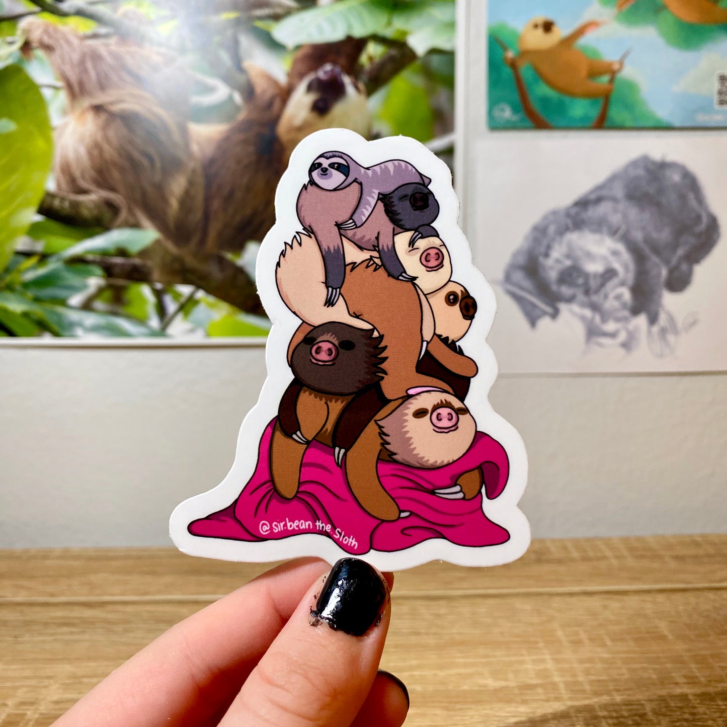 Sloth Stack Vinyl Sticker