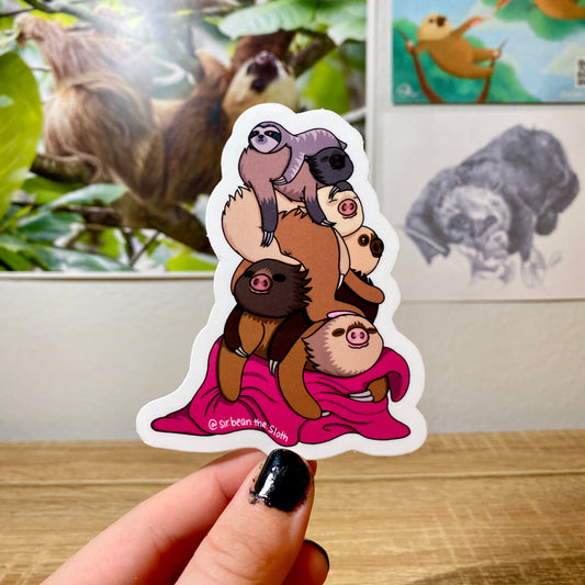 Sloth Stack Vinyl Sticker