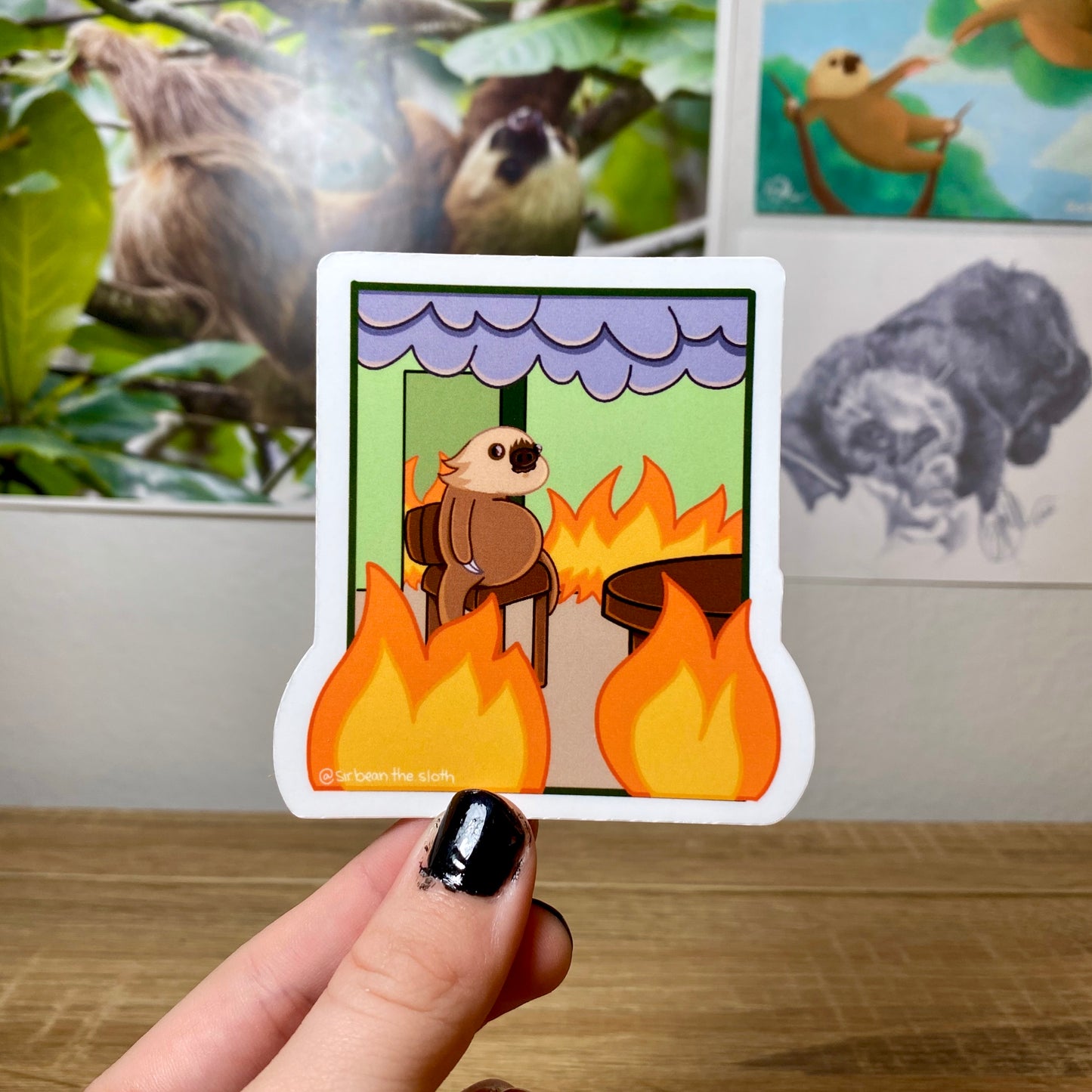 "This is Fine" Sir Bean Vinyl Sticker