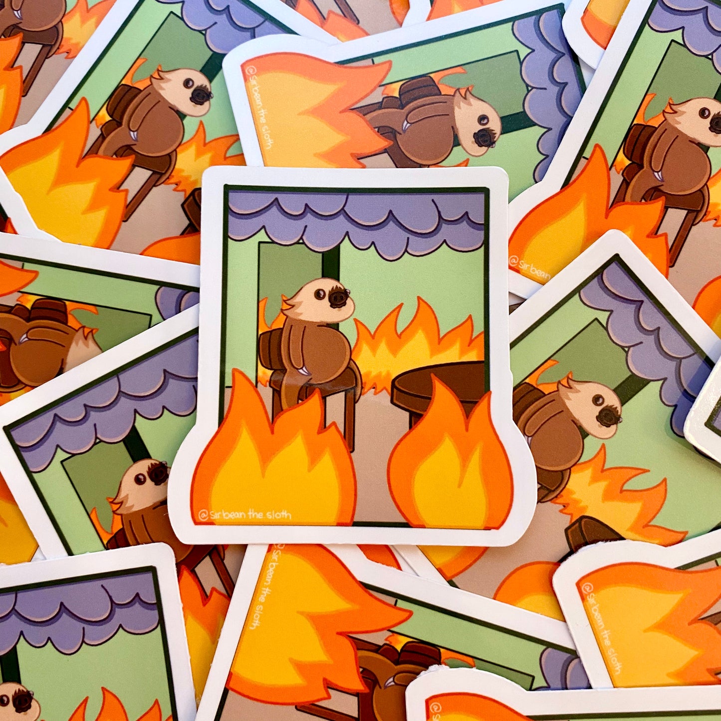 "This is Fine" Sir Bean Vinyl Sticker