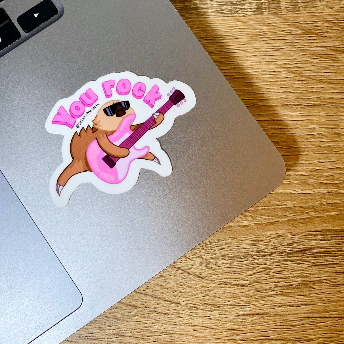 "You Rock!" Rockstar Sloth Affirmation Vinyl Sticker