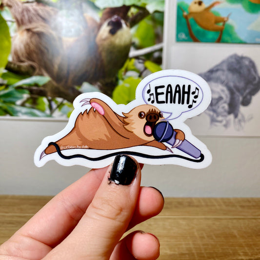 Sir Bean Singing Sloth Vinyl Sticker