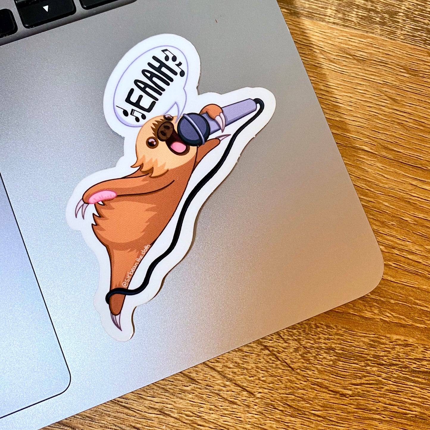 Sir Bean Singing Sloth Vinyl Sticker