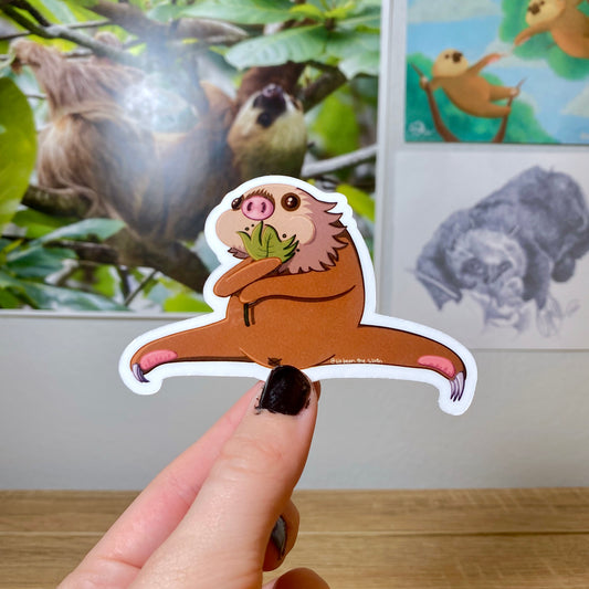 Oliver the Sloth Snack Time Vinyl Sticker