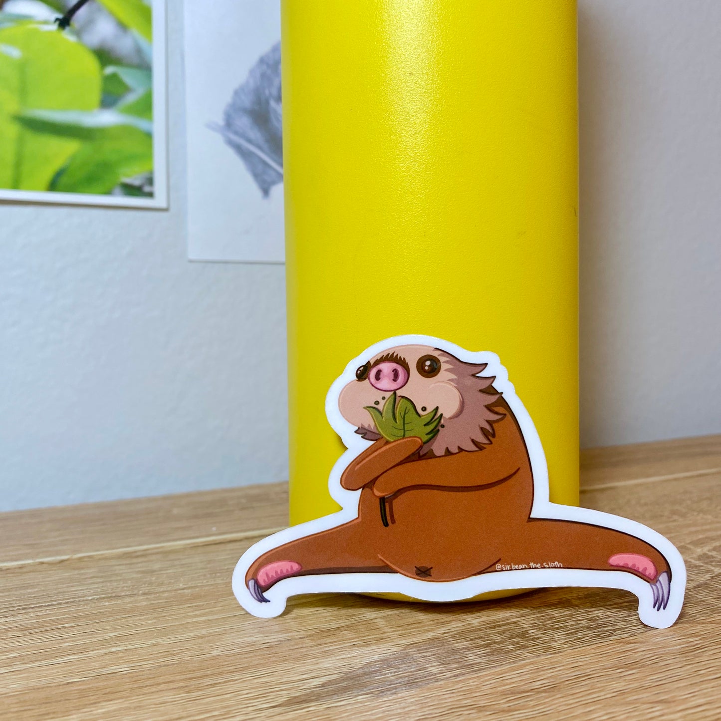 Oliver the Sloth Snack Time Vinyl Sticker