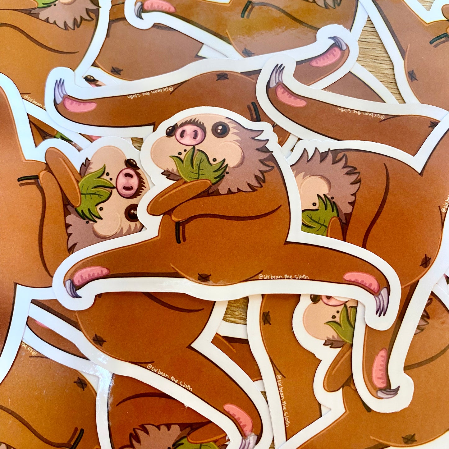 Oliver the Sloth Snack Time Vinyl Sticker