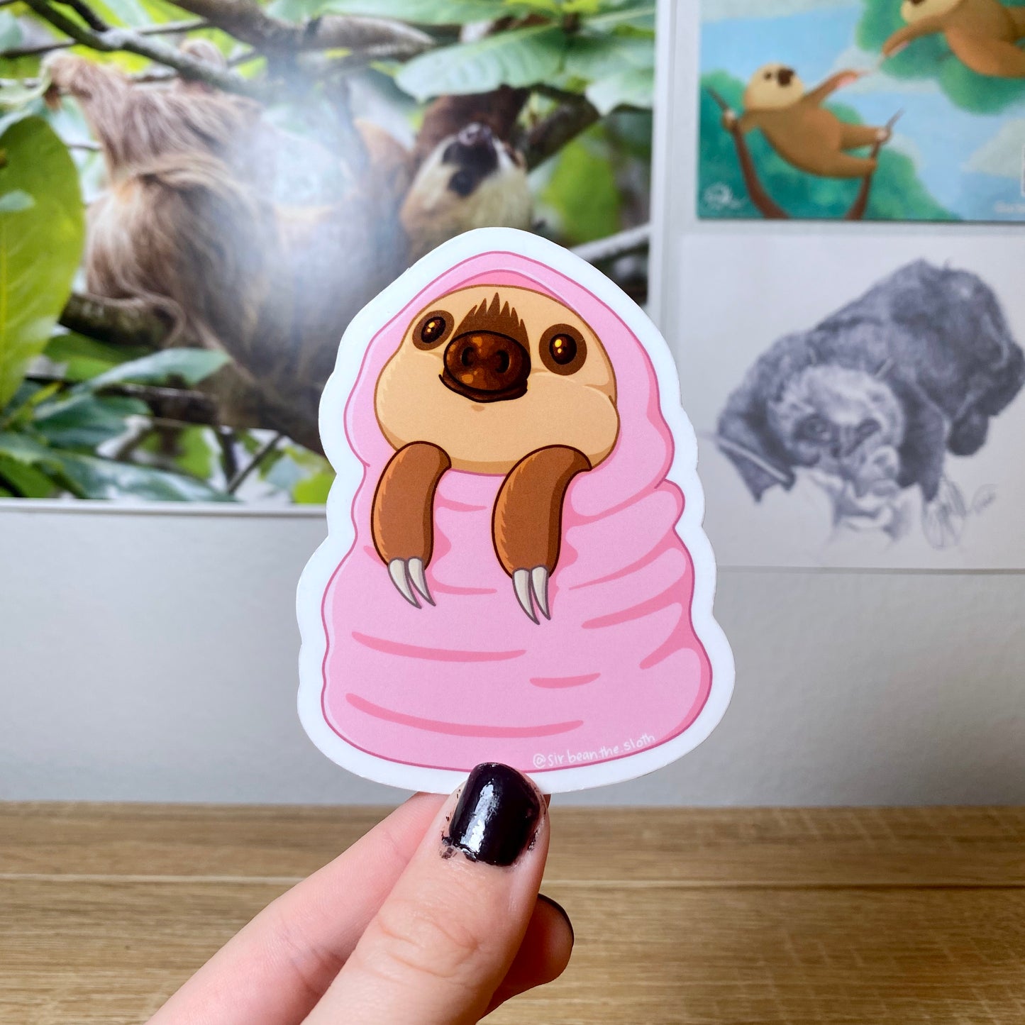 Sir Bean Blankie Burrito Vinyl Sticker