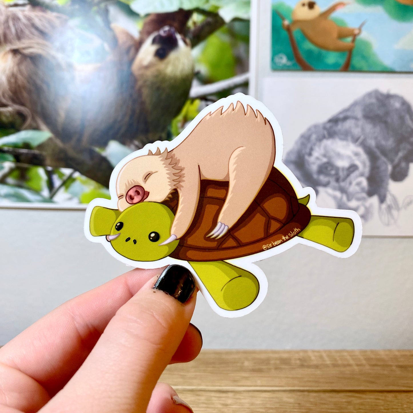 Tyrone Turtle Snuggles Vinyl Sticker