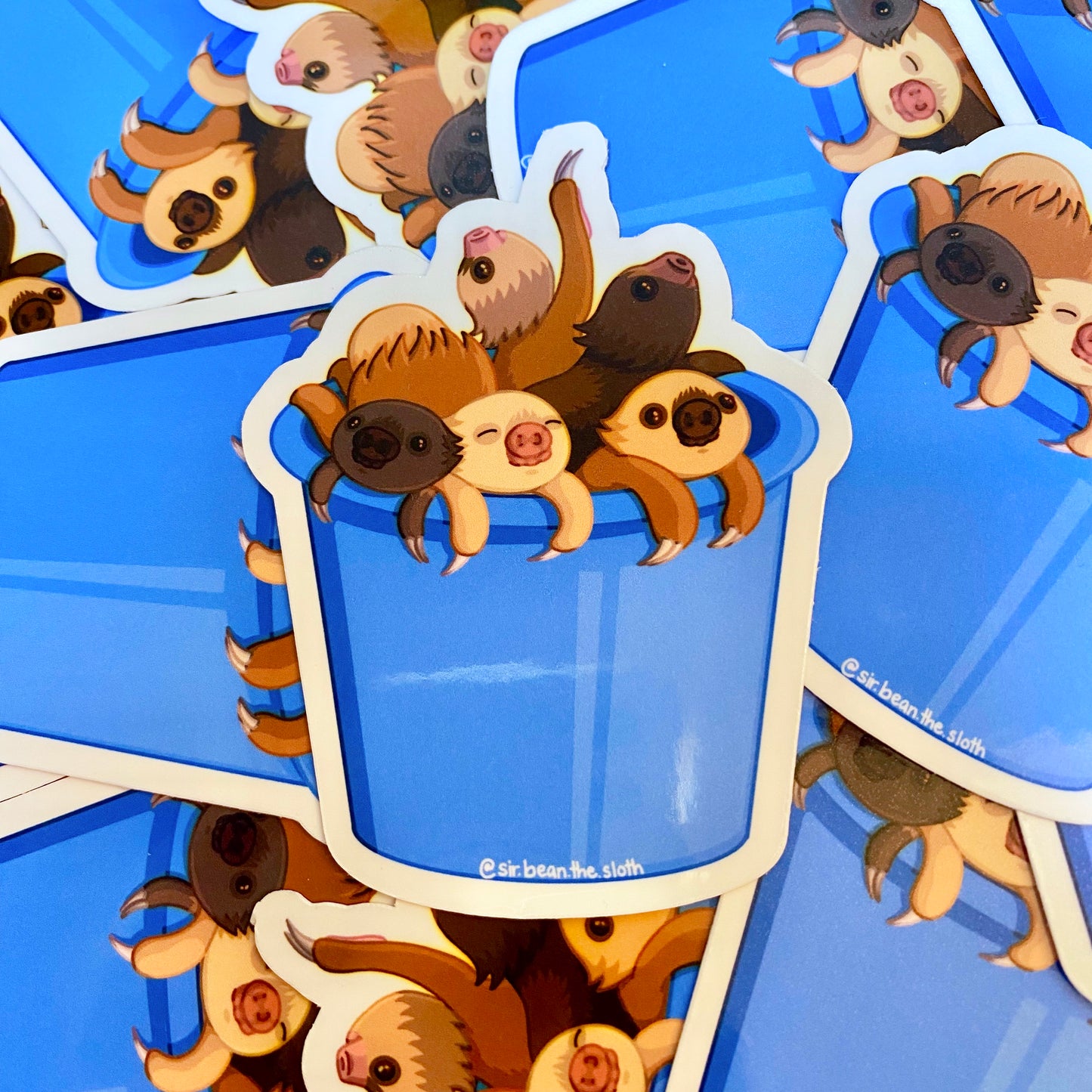 Bucket of Sloths Vinyl Stickers