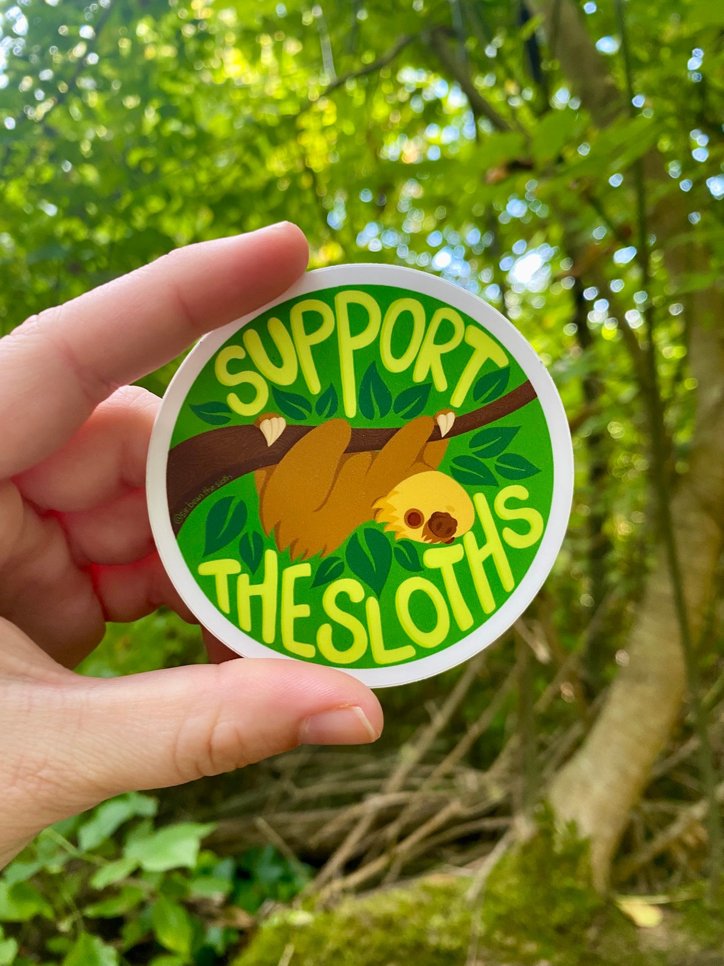 NEW DESIGN! Support the Sloths Circle Logo Vinyl Sticker