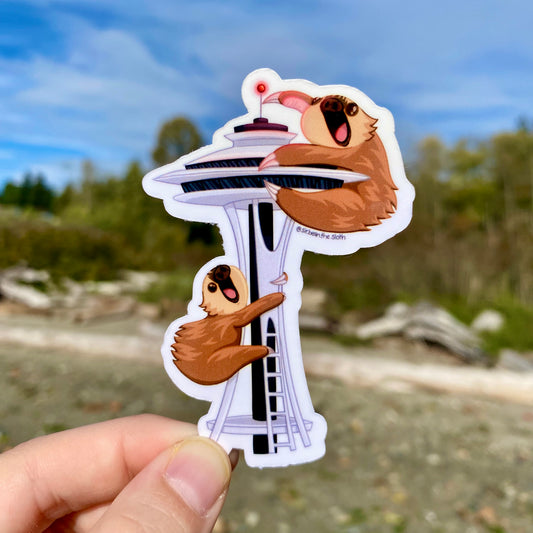 Seattle, WA - Sneedle Bean (Space Needle) Vinyl Sticker