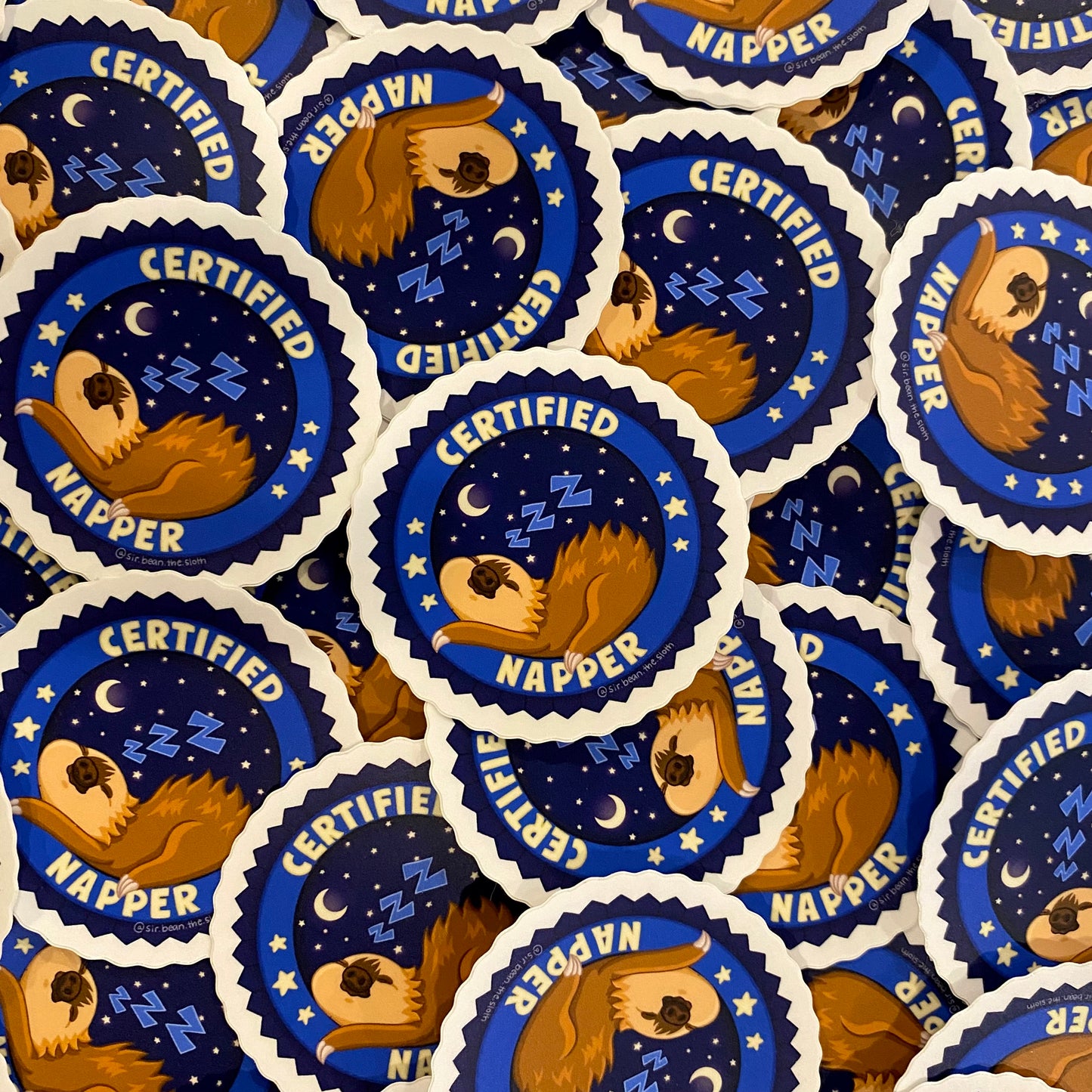 CERTIFIED NAPPER Sir Bean Badge Vinyl Sticker