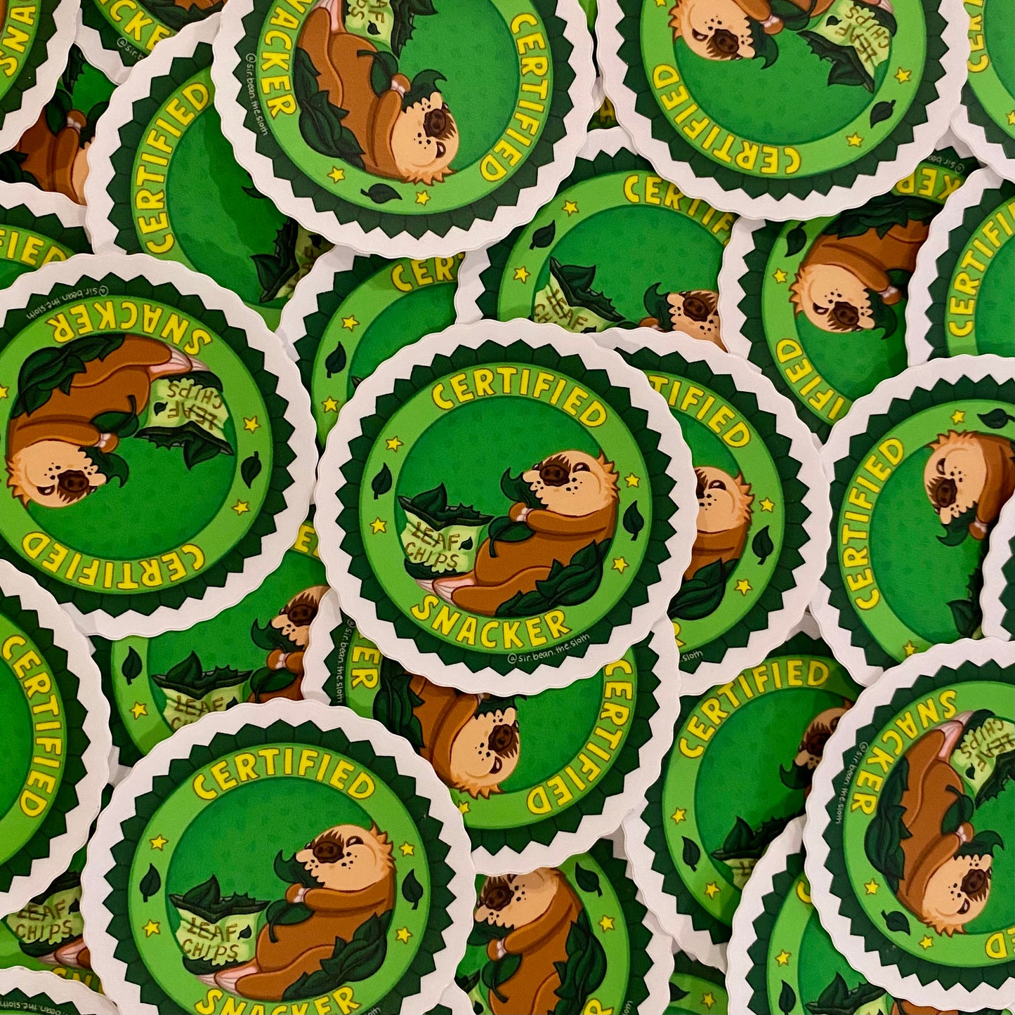 CERTIFIED SNACKER Sir Bean Badge Vinyl Sticker