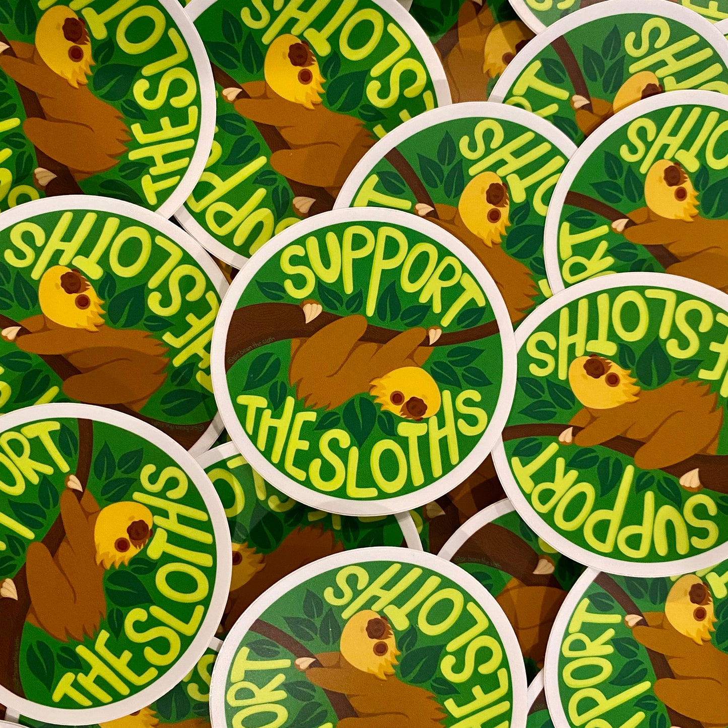 NEW DESIGN! Support the Sloths Circle Logo Vinyl Sticker