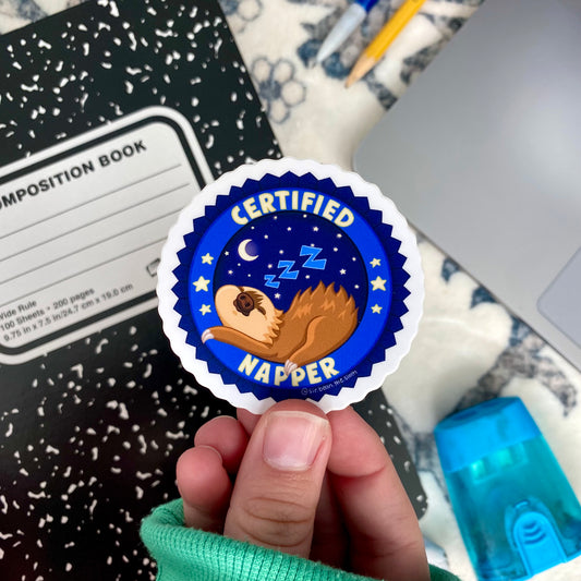 CERTIFIED NAPPER Sir Bean Badge Vinyl Sticker
