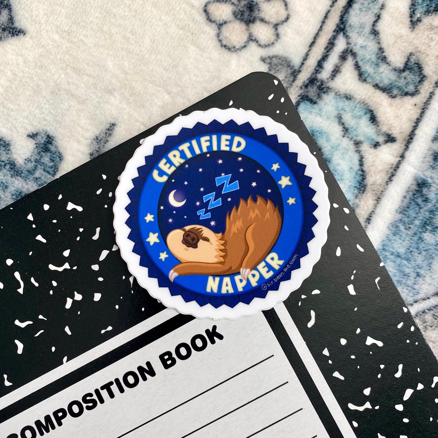 CERTIFIED NAPPER Sir Bean Badge Vinyl Sticker