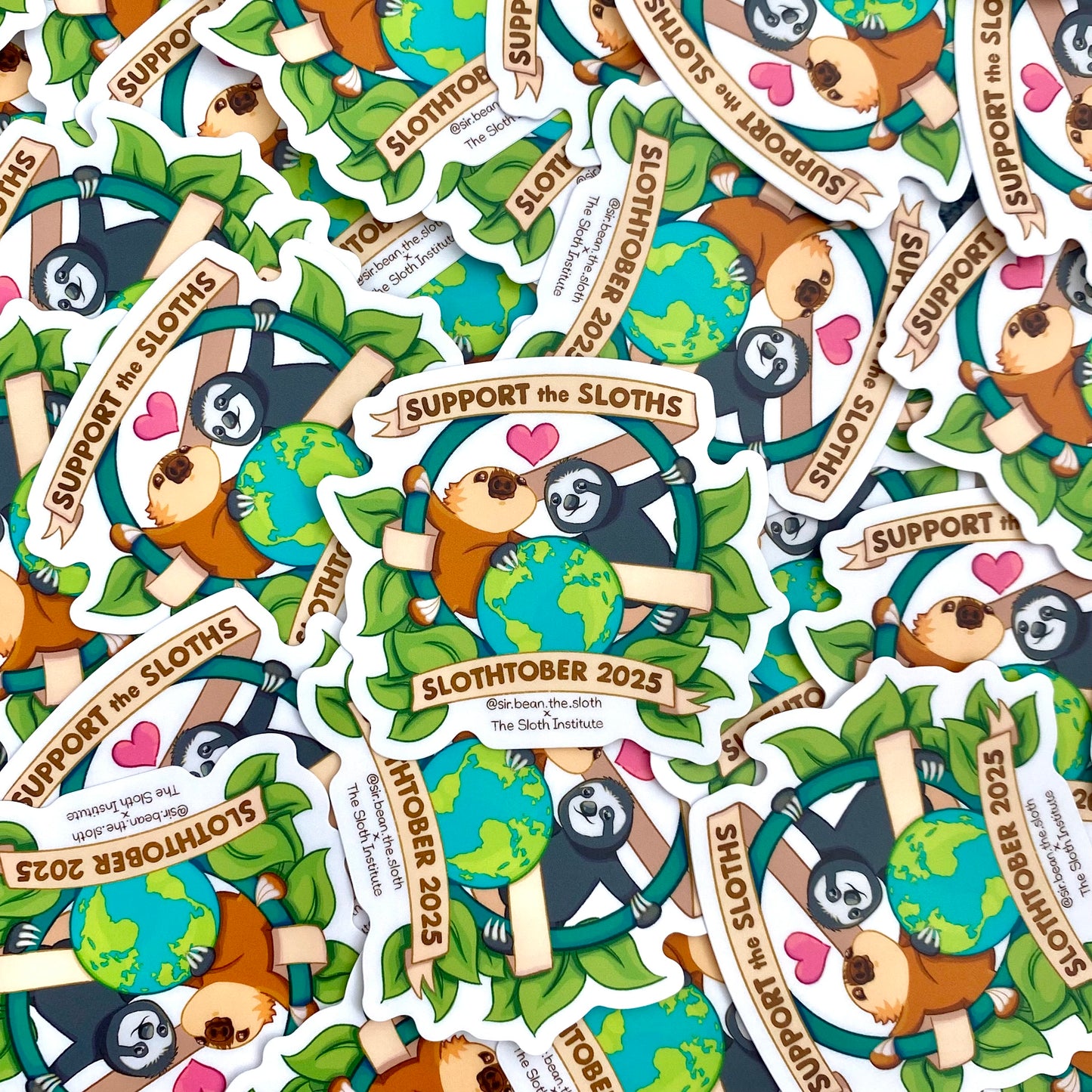 LIMITED EDITION Sir Bean x The Sloth Institute Slothtober 2025 Vinyl Sticker