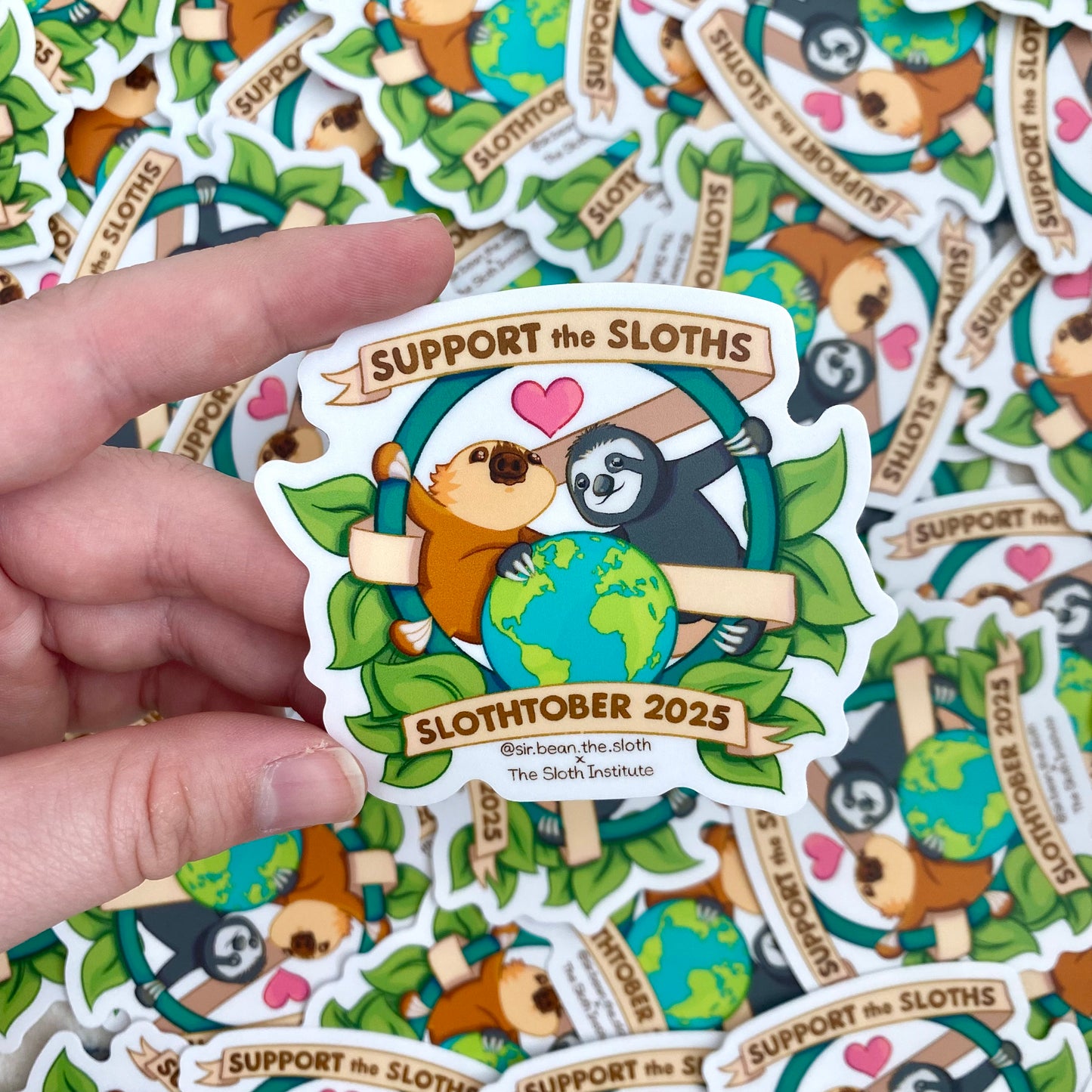 LIMITED EDITION Sir Bean x The Sloth Institute Slothtober 2025 Vinyl Sticker