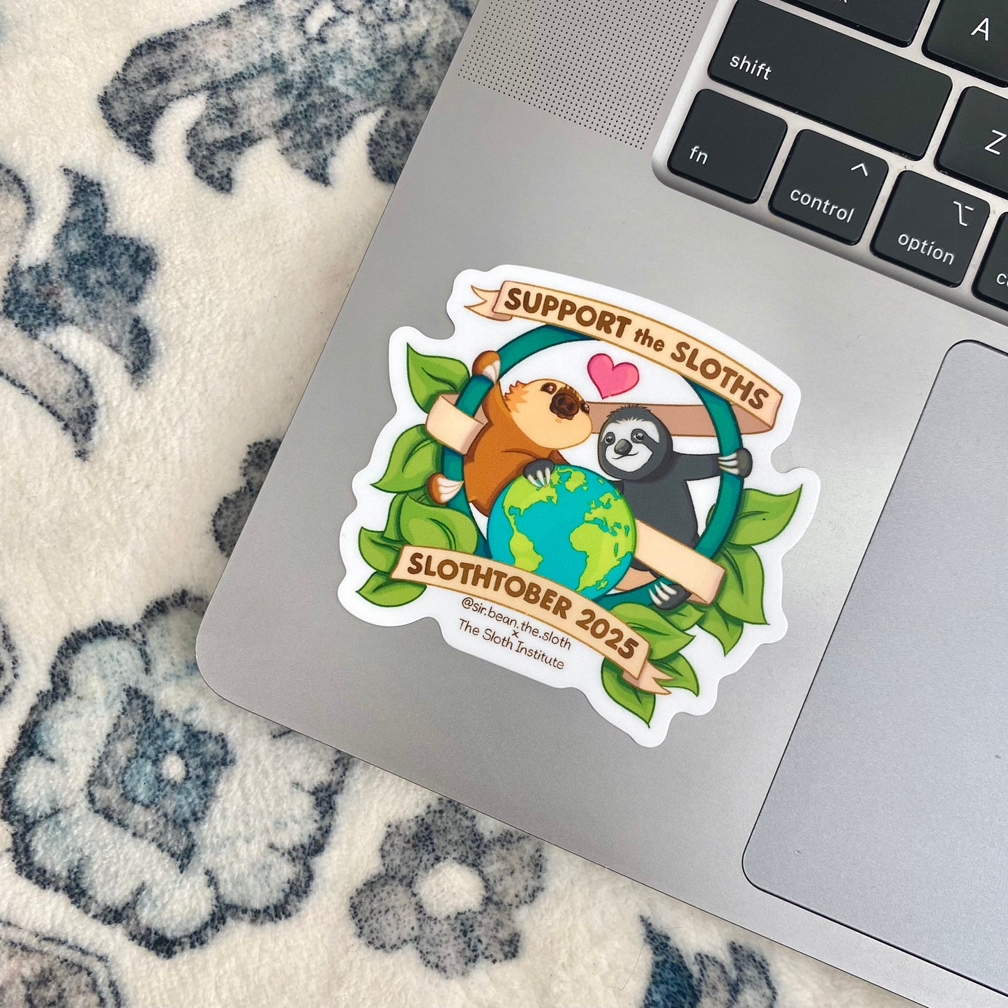 LIMITED EDITION Sir Bean x The Sloth Institute Slothtober 2025 Vinyl Sticker