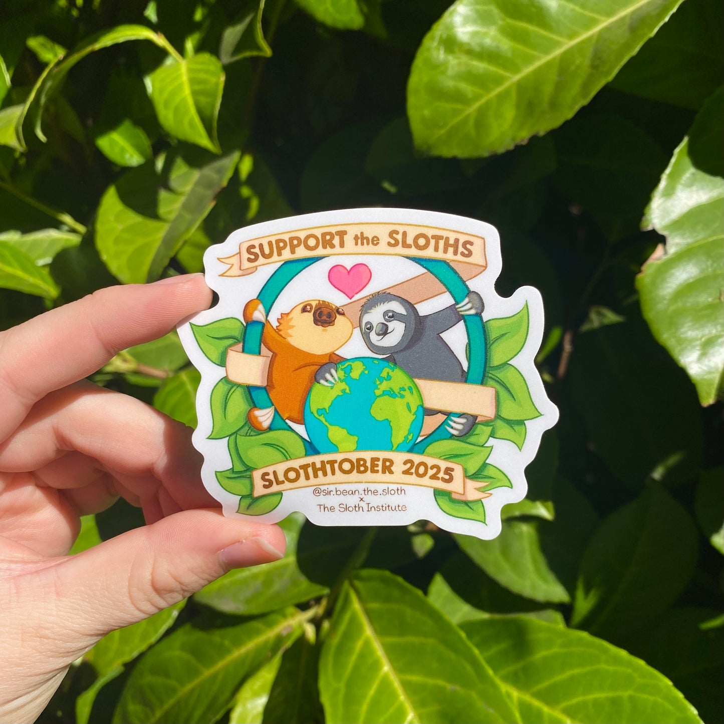 LIMITED EDITION Sir Bean x The Sloth Institute Slothtober 2025 Vinyl Sticker