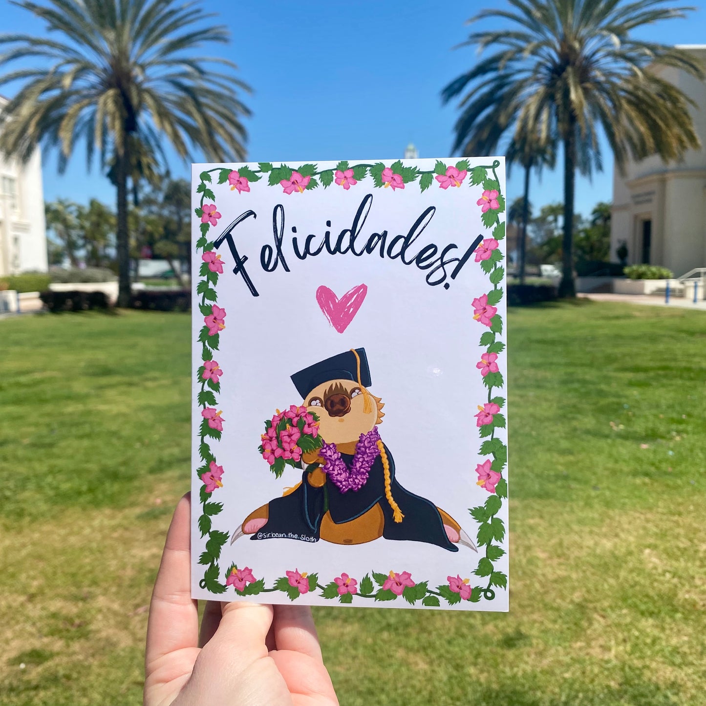 "Felicidades!" tarjeta de graduación de Sir Bean